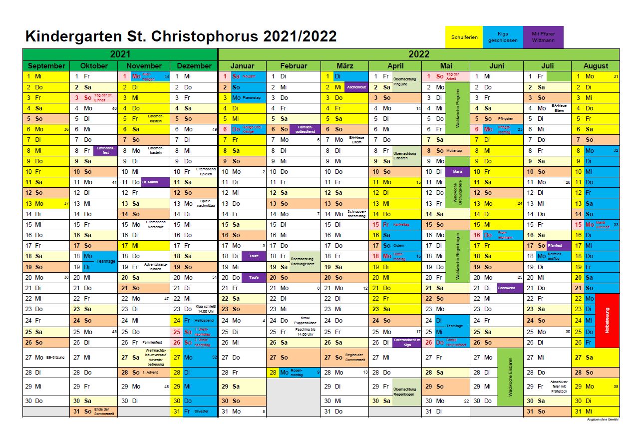 Jahresplan 2022-2023 Kath. Kindergarten St. Christophours